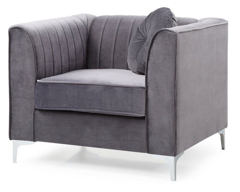Glory Furniture Delray Gray Velvet Microsuede Chair