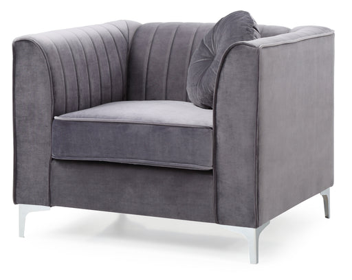 Glory Furniture Delray Gray Velvet Microsuede Chair