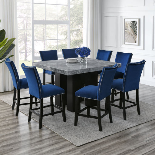 Steve Silver Camila Gray Blue 9pc Counter Height Set