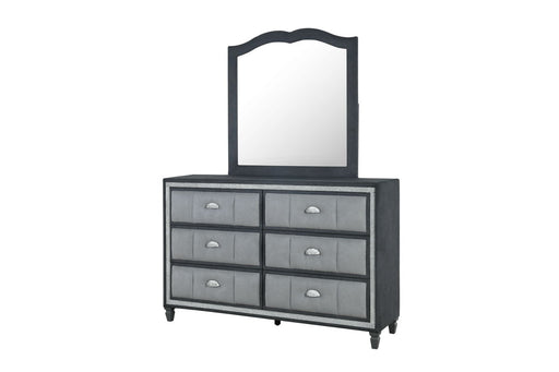 Global Furniture Vanna Dark Grey Dresser and Mirror