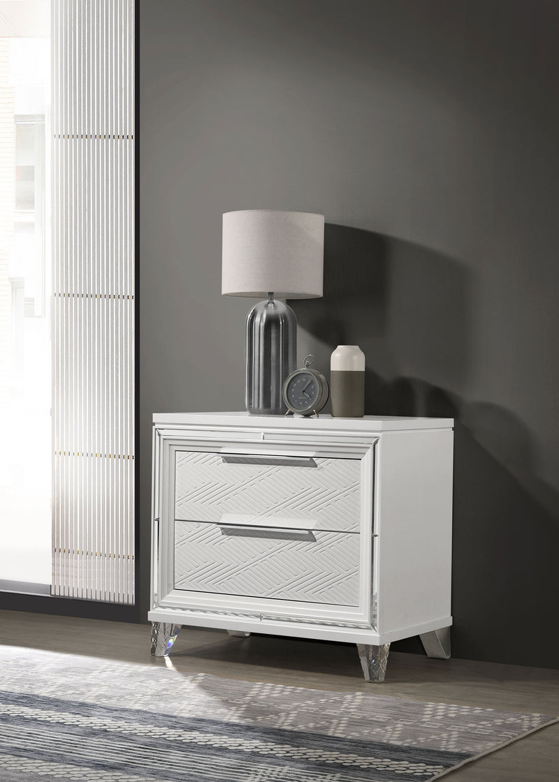 Coaster Furniture Marmore White Nightstand