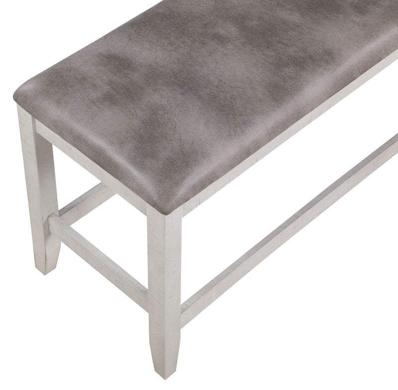 New Classic Furniture Richland White Brown Counter Height Bench