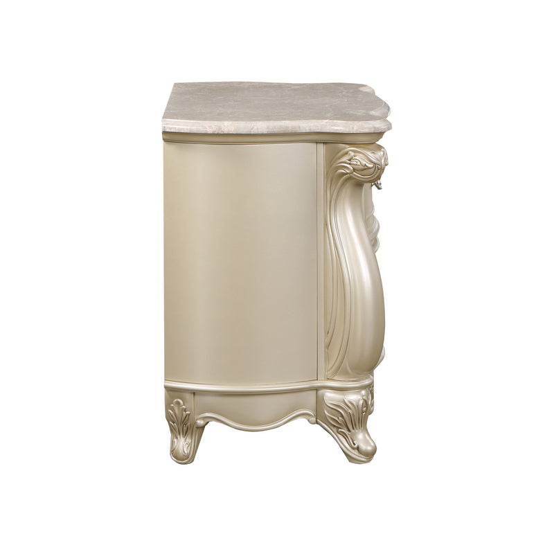 New Classic Furniture Monique Champagne Nightstand with Marble Top