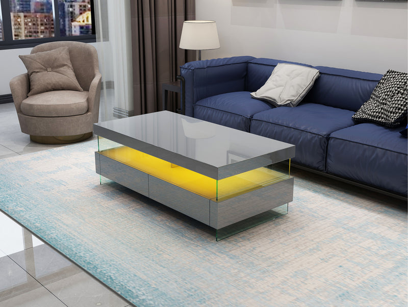 Galaxy Home Ria Gray LED Coffee Table