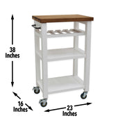 Steve Silver Belden White Kitchen Cart