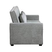 Home Elegance Alta Gray Convertible Studio Sofa with Pull Out Bed