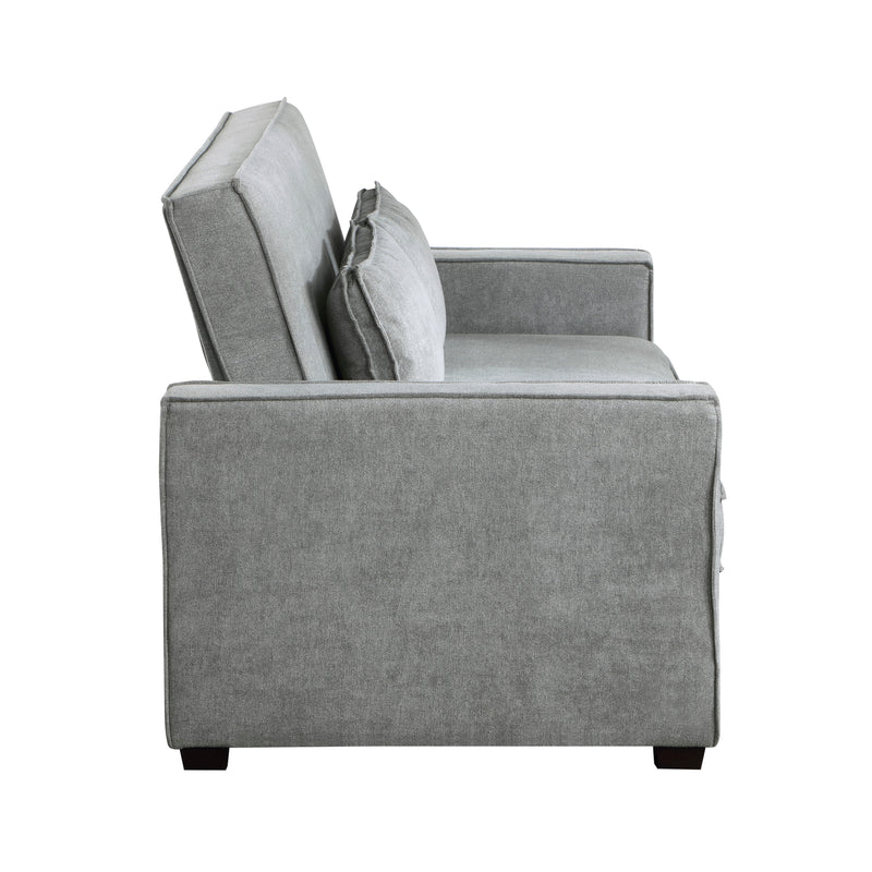 Home Elegance Alta Gray Convertible Studio Sofa with Pull Out Bed