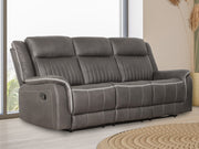 New Classic Furniture Enzo Gray Sofa with Dual Recliner