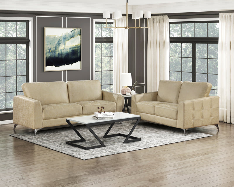 Home Elegance Cazon Brown Gray Love Seat