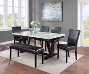 Crown Mark Tanner Black White 6pc Dining Room Set