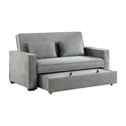 Home Elegance Alta Gray Convertible Studio Sofa with Pull Out Bed