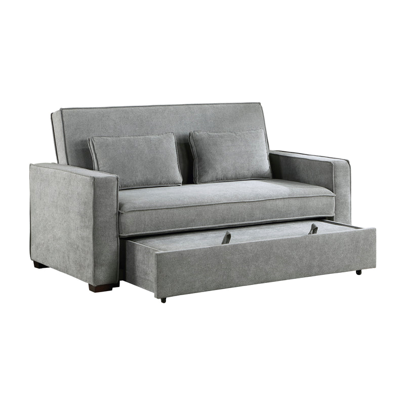 Home Elegance Alta Gray Convertible Studio Sofa with Pull Out Bed