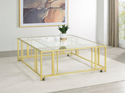 Coaster Furniture Adri Matte Brass Square Coffee Table