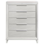 Coaster Furniture Marmore White 5 Drawer Chest