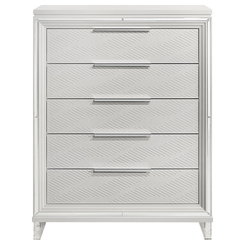 Coaster Furniture Marmore White 5 Drawer Chest
