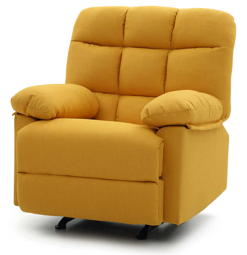 Glory Furniture Cindy Yellow Fabric Rocker Recliner