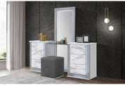 Global Furniture Ylime Light Grey White Vanity with LED