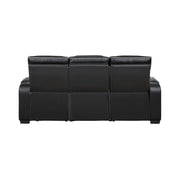 Home Elegance Fairway Black Power Double Reclining Sofa with Drop Down Cup Holders