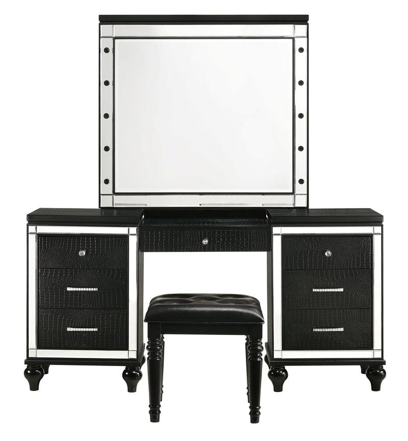New Classic Furniture Valentino Black Vanity Table Stool