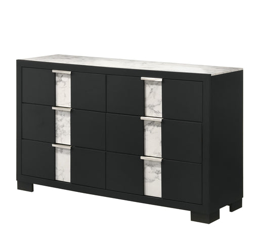 Crown Mark Rangley Black Dresser and Mirror