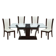 Home Elegance Daisy White Espresso 5pc Dining Room Set