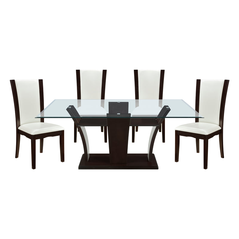 Home Elegance Daisy White Espresso 5pc Dining Room Set