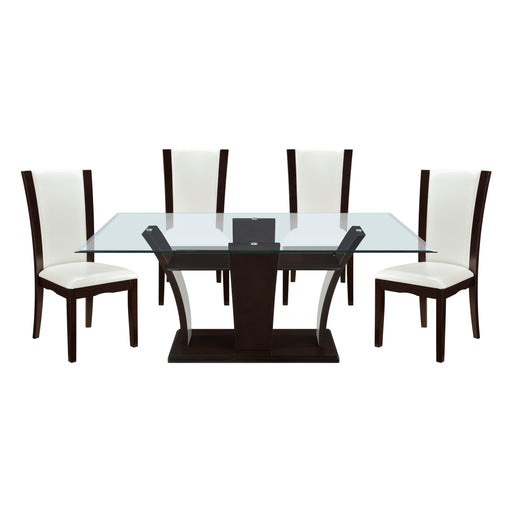 Home Elegance Daisy White Espresso 5pc Dining Room Set