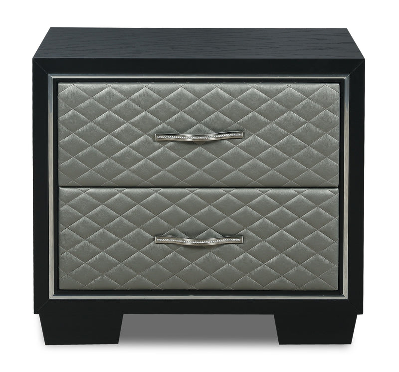 New Classic Furniture Luxor Black Silver Nightstand