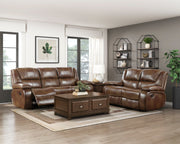 Home Elegance Ellicott Brown Double Reclining Love Seat