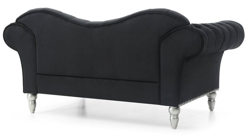 Glory Furniture Wilshire Dark Gray Velvet Loveseat
