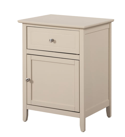 Glory Furniture Izzy Beige 1 Drawer 1 Door Nightstand
