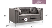 Glory Furniture Pompano Burgundy Velvet Loveseat