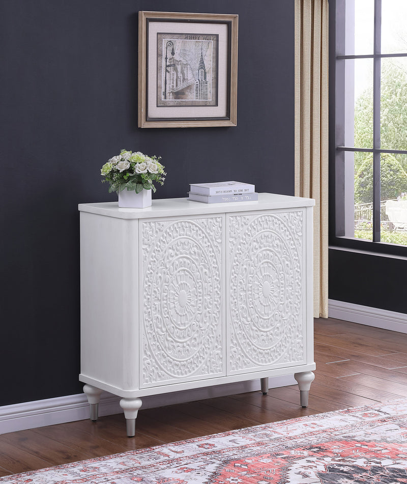 Coaster Furniture Cardella Distressed White Accent Cabinet