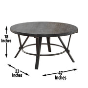 Steve Silver Portland Gunmetal Gray Coffee Table