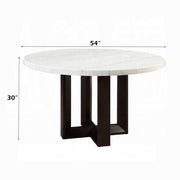 Acme Furniture Edwyn White Natural Espresso Round Dining Table