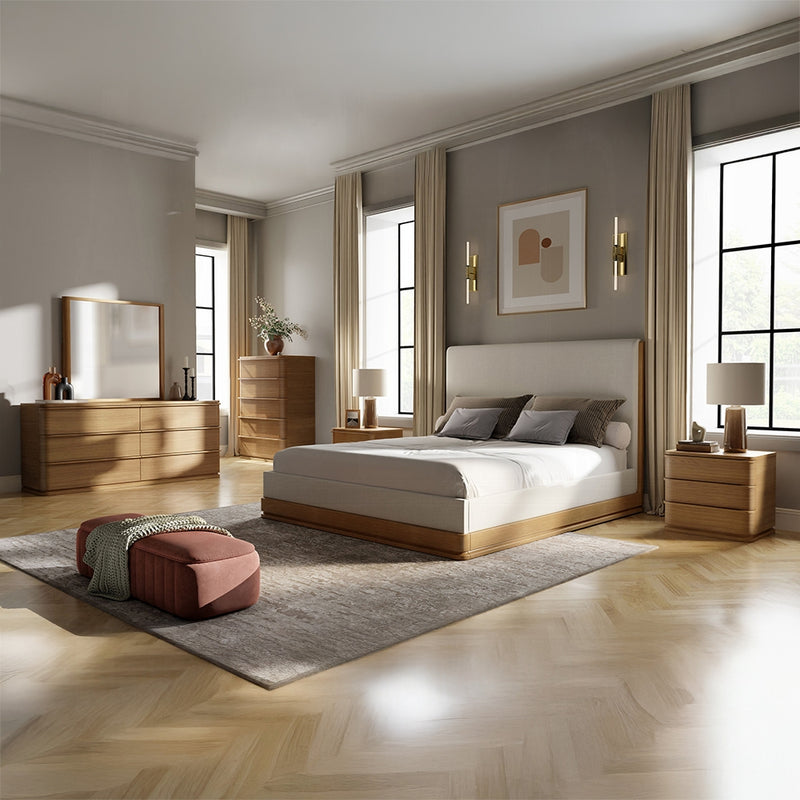 Acme Furniture Zoey Cream Oak King Bed