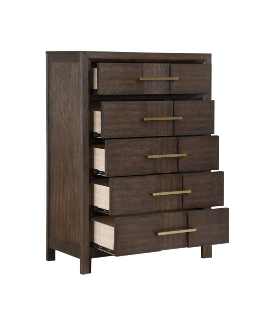 Galaxy Home Kenzo Walnut 5 Drawer Chest
