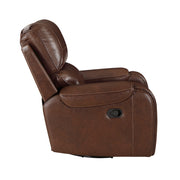 Home Elegance Newnan Brown Swivel Glider Reclining Chair