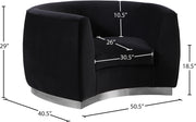 Meridian Furniture Julian Black Velvet Chrome Chair