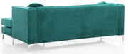 Glory Furniture Pompano Green Velvet Sofa Chaise