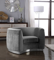 Meridian Furniture Julian Navy Velvet Chrome Chair