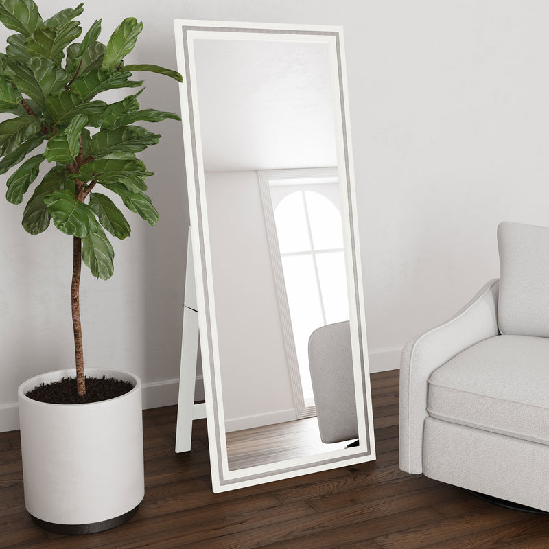 Coaster Furniture Windrose White LED Standing Mirror