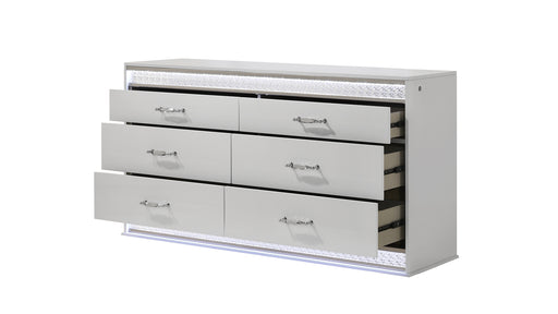 Galaxy Home Glam White 6 Drawer Dresser