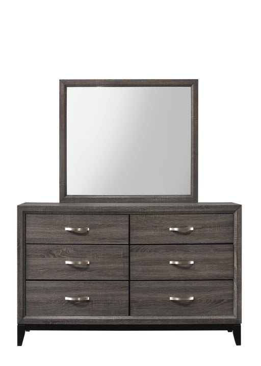 Crown Mark Akerson Grey Dresser and Mirror