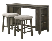 New Classic Furniture Churon Dark Gray 3pc Gathering Bar Table Set