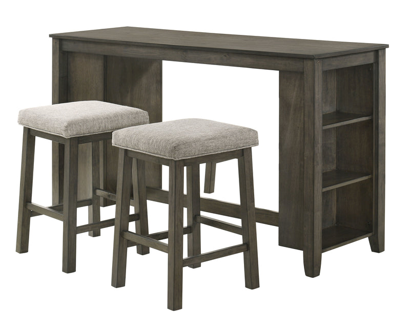 New Classic Furniture Churon Dark Gray 3pc Gathering Bar Table Set