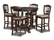 New Classic Furniture Bixby Black Espresso 5pc Counter Height Set