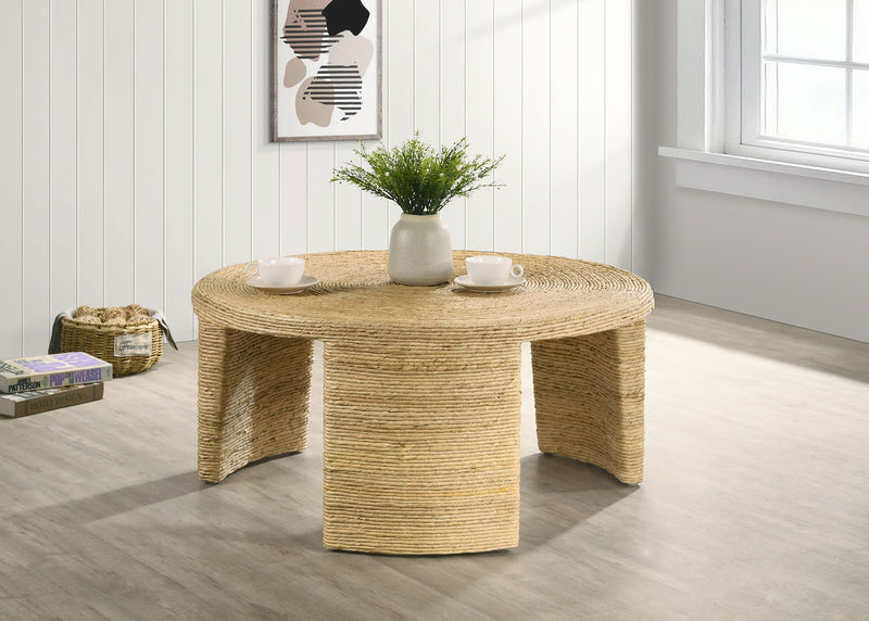 Coaster Furniture Artina Natural Brown Round Coffee Table