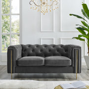 Steve Silver Charlene Gray Velvet Loveseat