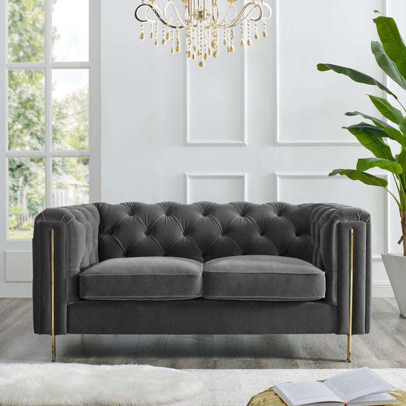 Steve Silver Charlene Gray Velvet Loveseat